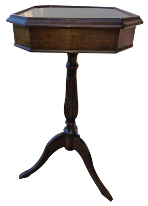 Neoclassical Octagonal Tripod Side Table in Walnut, 1950s
