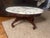 Vintage Oval Marble-Top Coffee Table With Carved Floral Apron (Nice) For Sale - Image 6 of 12