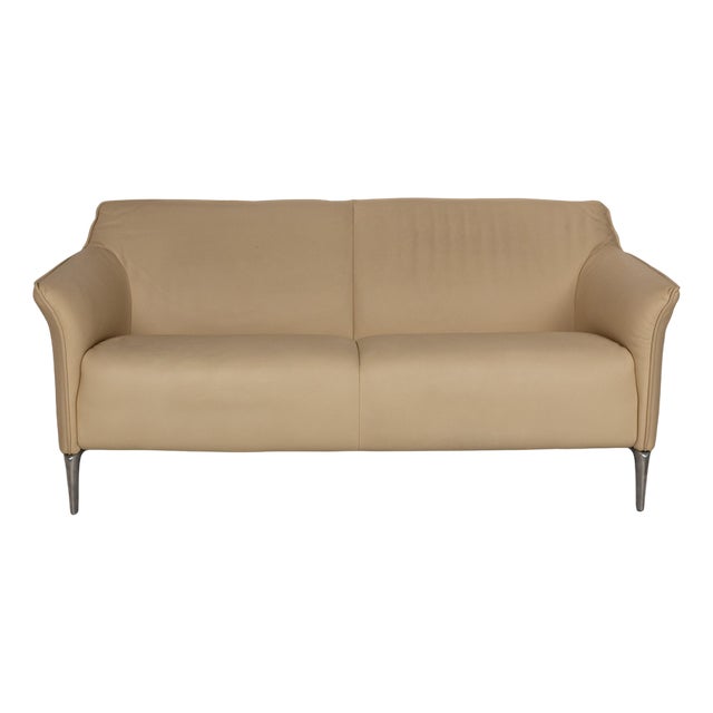 Mayon Leather Two-Seater Cream Sofa from Leolux For Sale