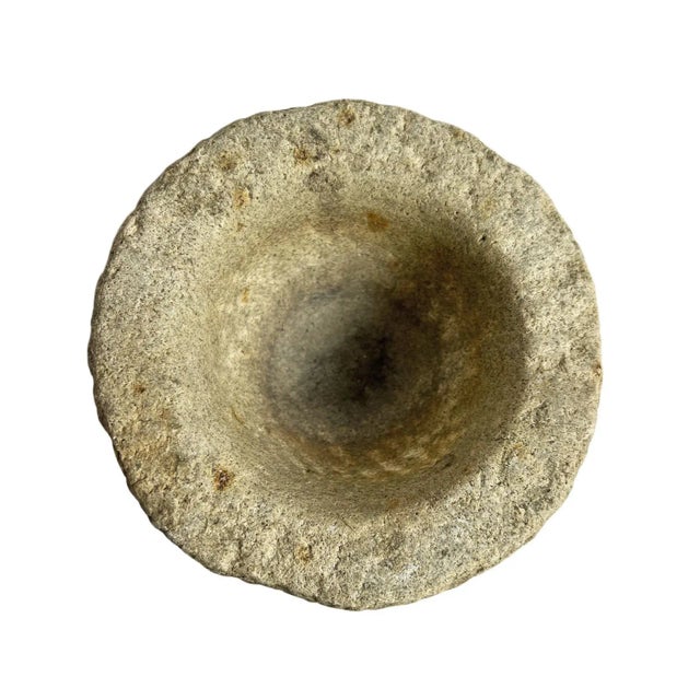 Vintage Small Rustic Outdoor/Indoor Granite Decorative Bowl For Sale - Image 4 of 4