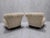 Mid Century Modern Swedish Scroll Back Slipper Chairs Newly Reupholstered in Natural Sheep-Wool - Pair For Sale - Image 4 of 7