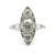 Edwardian Platinum Old European Cut Diamond Navette Shaped Ring SIze 8 For Sale - Image 4 of 11
