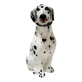 Bell Europa Italian Glazed Ceramic Pottery Dalmation Dog Sculpture For Sale
