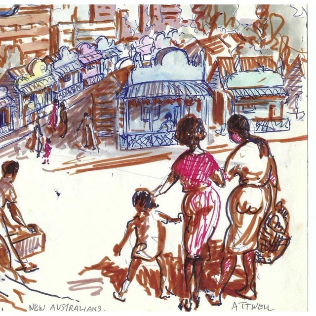 Painting by English artist Ivy Attwell (1895-1985). Attwell traveled extensively all over the world and recorded her...