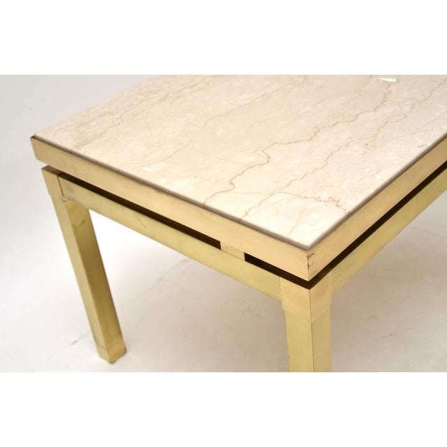 Vintage Italian Brass and Marble Side Tables, 1970s, Set of 2 For Sale - Image 6 of 8
