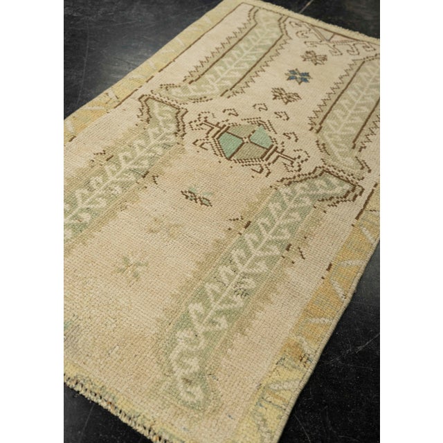 Textile Turkish Mini Rug Oriental Hand Knotted Vintage Rug 1'8" x 2'11" #21199 For Sale - Image 7 of 8