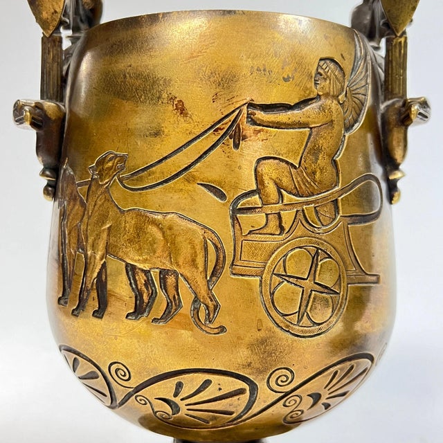 Metal 19th Century Grand Tour Greek Revival Bronze Vases - A Pair For Sale - Image 7 of 8