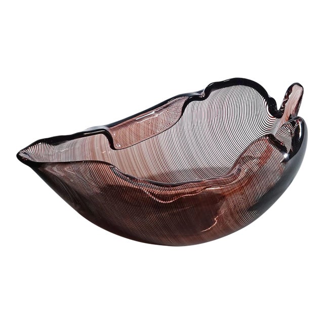 Vintage Tessuto Bowl by Tyra Lundgren for Venini, Murano For Sale