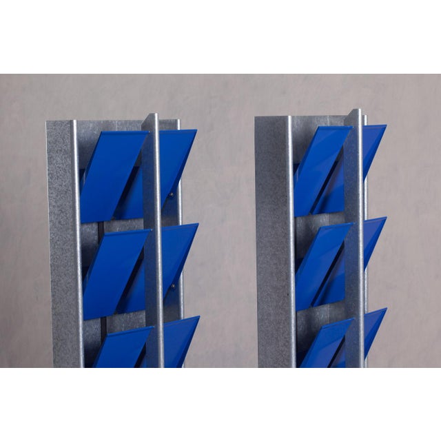 Blue Vinatge Lehni Punk Shoe Rack by Hanspeter Weidmann, Switzerland, 1980s For Sale - Image 8 of 11