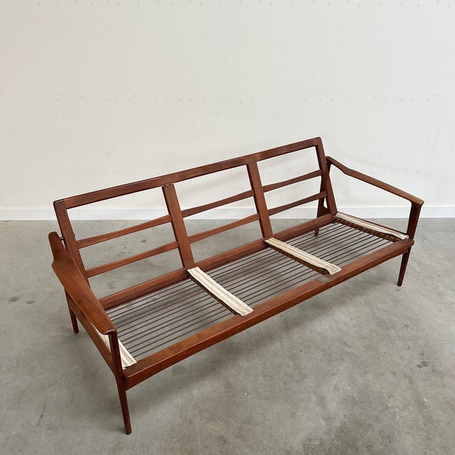 Vintage Scandinavian Sofa in Teak and Fabric, 1960s For Sale - Image 12 of 13