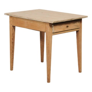 19th Century Swedish Minimalist Latte Wood Accent Table For Sale