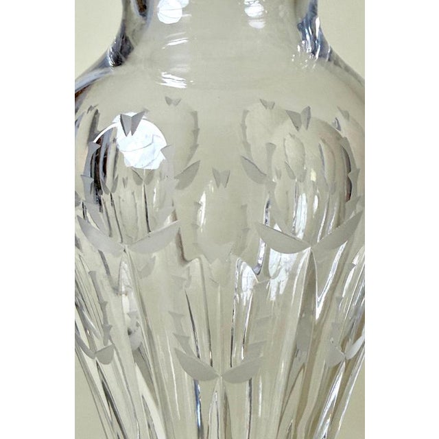 Large Art Deco German Hand-Cut Crystal Thistle Vase, 1920s For Sale - Image 6 of 15