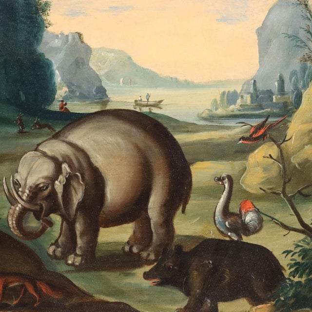Orpheus Enchants the Animals, 1700s, Oil on Panel, Framed For Sale - Image 9 of 15