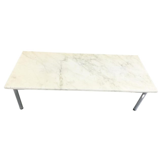 Vintage White Marble Coffee Table, 1960s For Sale - Image 11 of 11
