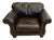 Oversized Club Furniture "Devonshire" Low-Profile Chocolate Leather Lounge Chair For Sale