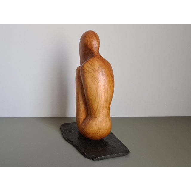 Stunning vintage wooden sculpture, abstract art from the 1950s, signed by the artist This magnificent handcrafted...