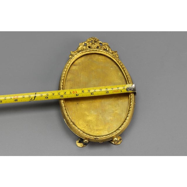French Louis XVI Bronze Oval Desktop Picture Frame, 1900s For Sale - Image 15 of 18