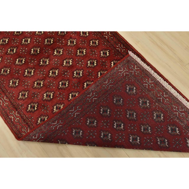 Baloch Rug 3’5” X 6’5” Red Wool Vintage Tribal Hand-Knotted Oriental Carpet For Sale - Image 11 of 12