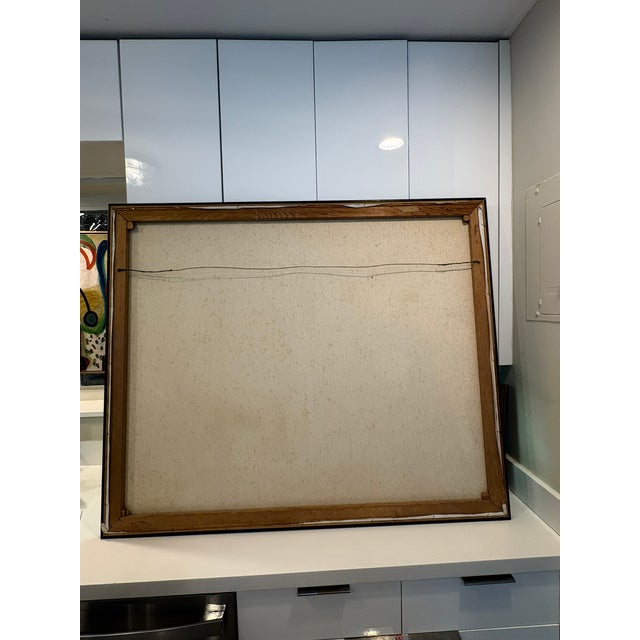 Large Vintage Abstract Oil Painting Earth Tone Modern Signed & Framed Wall Art For Sale - Image 16 of 17