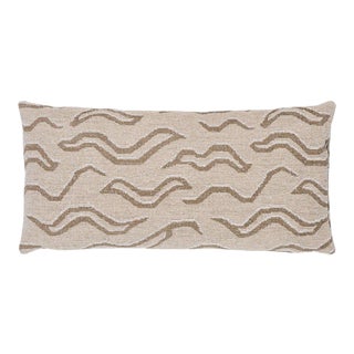 Schumacher Kata 24" Lumbar Pillow in Light Neutral For Sale
