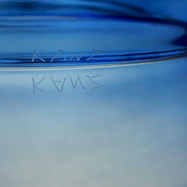 Isola Blue Side Table in Murano Blown Glass from Kanz For Sale - Image 13 of 14