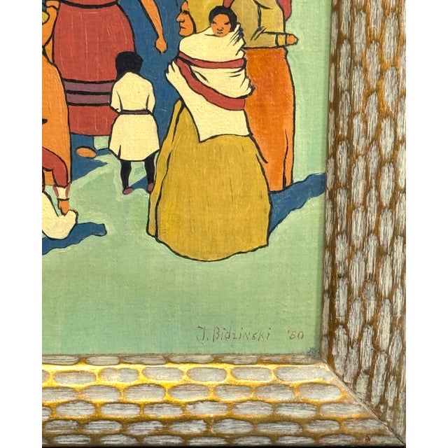 Joseph Bidzinski (American, 20th C.) Native American Ceremonial Procession, 1950 For Sale - Image 10 of 13