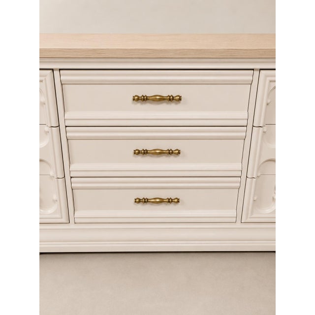 Wood Professionally Refinished 1971 Broyhill Spanish Mediterranean Walnut Dresser Nightstand Set, Attributed For Sale - Image 7 of 12