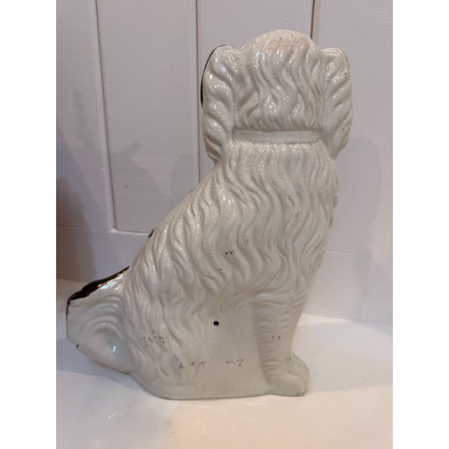 Antique Victorian 12" Staffordshire Copper Lustre Large Spaniel Figurine - Circa 1870 For Sale In Dallas - Image 6 of 7