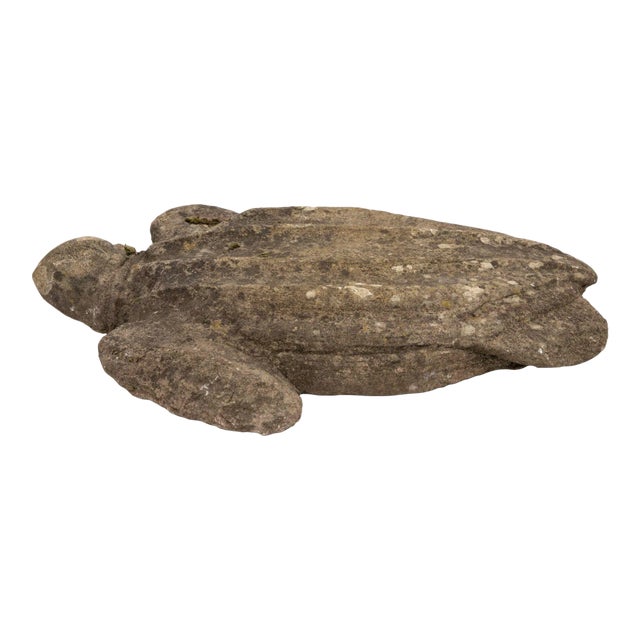 Vintage Reconstituted Stone Turtle Garden Ornament, England Mid 20th Century For Sale