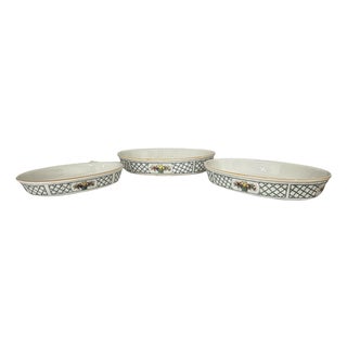 1990s Villeroy & Boch Basket Pattern Oval Casserole Dish - Set of 3 For Sale