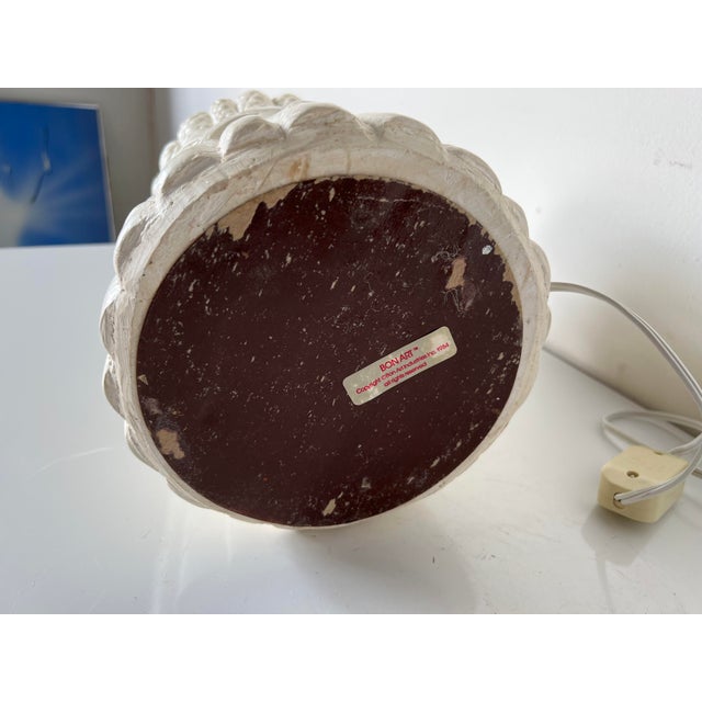 1980's Vintage Asparagus White Plaster Table Lamp by Bon Art Chairish