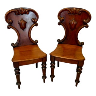 Antique Victorian Mahogany Side Chairs, 1860, Set of 2 For Sale