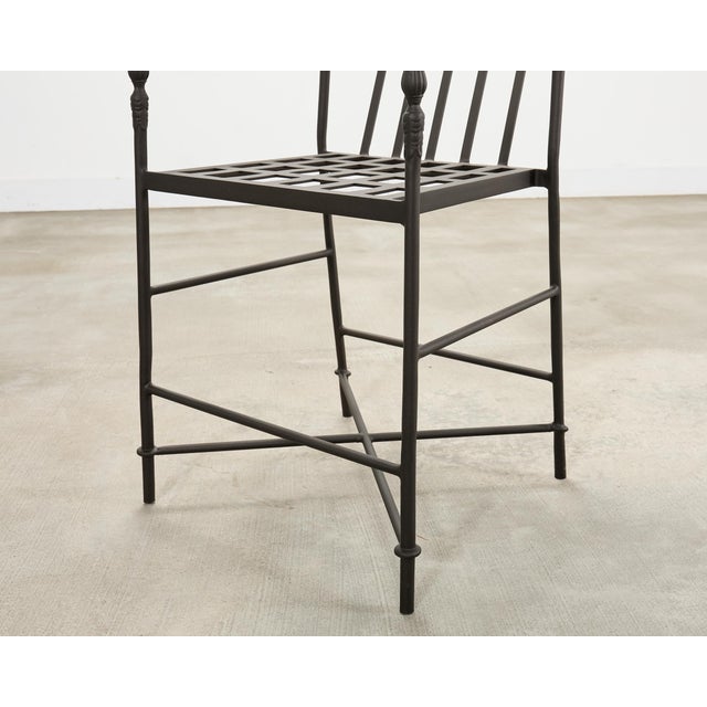 Set of Four Michael Taylor Montecito Bronzed Garden Barstools For Sale - Image 14 of 18