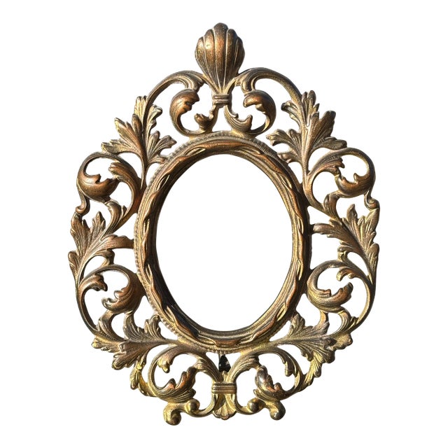 Late 19th Century Victorian Brass Picture Frame For Sale