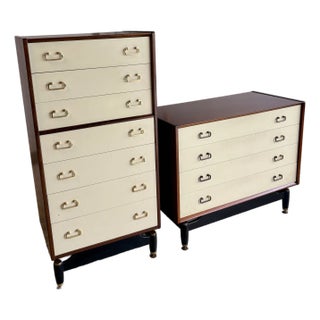 G Plan Tola Mid Century Modern Tallboy & Dresser Set For Sale