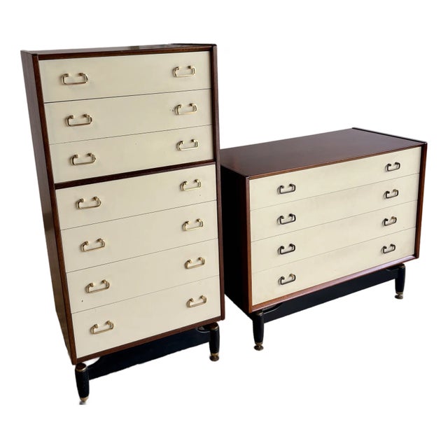 G Plan Tola Mid Century Modern Tallboy & Dresser Set For Sale