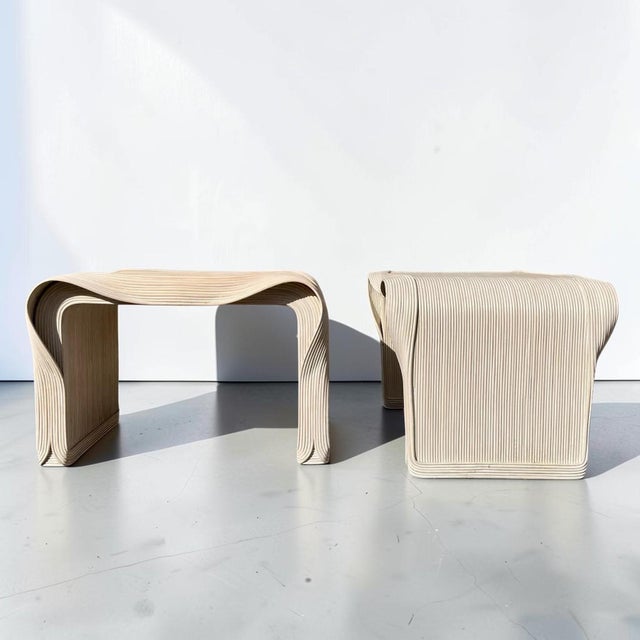 Ivory Sculptural Pencil Reed End Tables For Sale - Image 8 of 10
