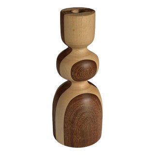 Beech and Cumaru Candlestick 2 by Romain Des Bois For Sale
