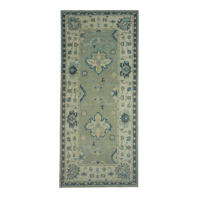 Turkish Oushak Rug 5'5" x 12'2" #18044 For Sale