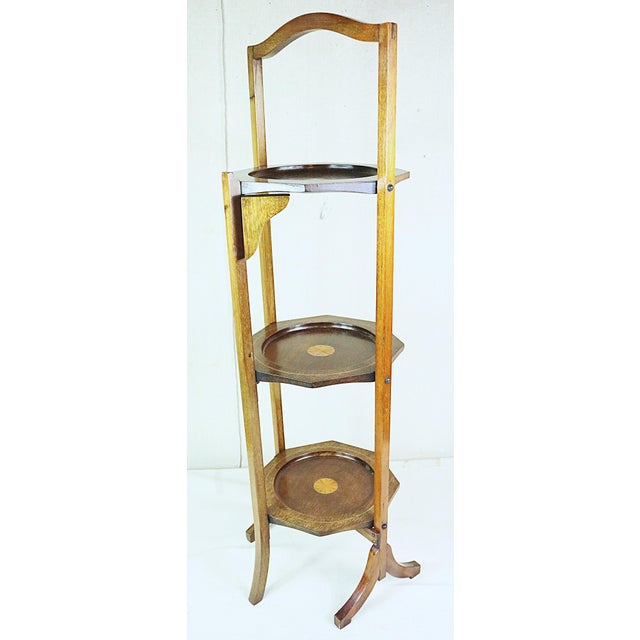 English Edwardian Period Mahogany Folding Cake Stand For Sale - Image 4 of 8