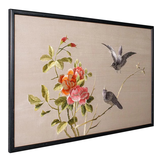 1940's Vintage Framed Bird Scene For Sale
