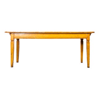 Vintage Rectangular Angular French Dining Table in Faux Wood, 1920s For Sale