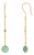 Contemporary 2.15ct Emerald & Diamond Floating Drop Earrings in 14k Gold- 2 Pieces For Sale