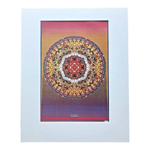 Vintage Peter Max Psychedelic Pop Art Poster Print in 16x20 Mat: Comic Mandala