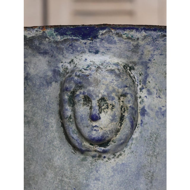 Antique French Cast Iron Garden Urns by Paris and Cie, 1890s, Set of 2 For Sale - Image 9 of 10