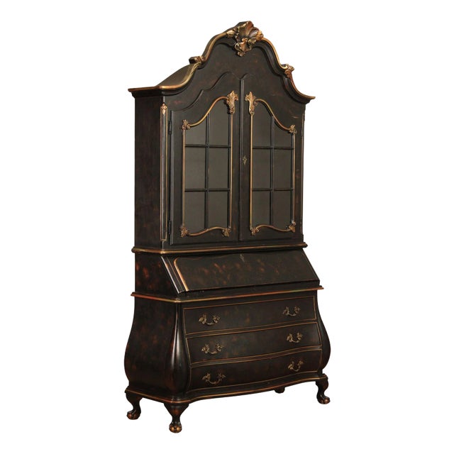 Hekman Italian Rococo Style Bombe Secretary Writing Desk For Sale