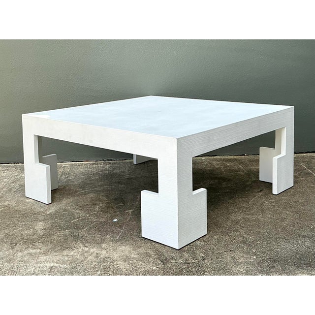 Late 20th Century Vintage Custom Grasscloth Coffee Table For Sale - Image 5 of 12