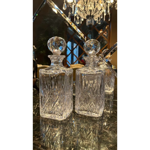1980s Tiffany and Co. Decanters Heavy Cut Crystal - A Pair For Sale - Image 5 of 8