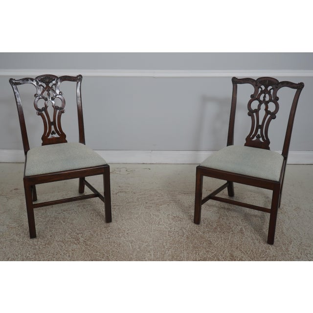 Set of 8 Maitland Smith Chippendale Mahogany Dining Room Chairs For Sale - Image 12 of 18