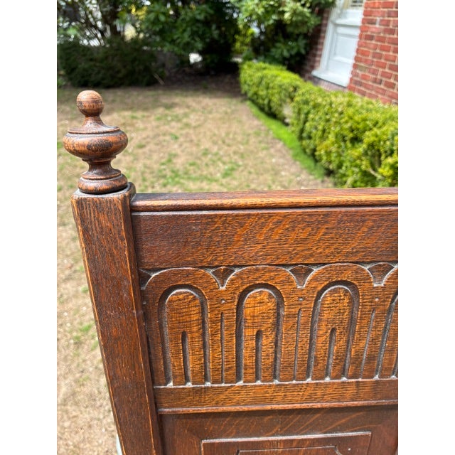 1930s Oak Gothic Revival Chair Set For Sale In Seattle - Image 6 of 10